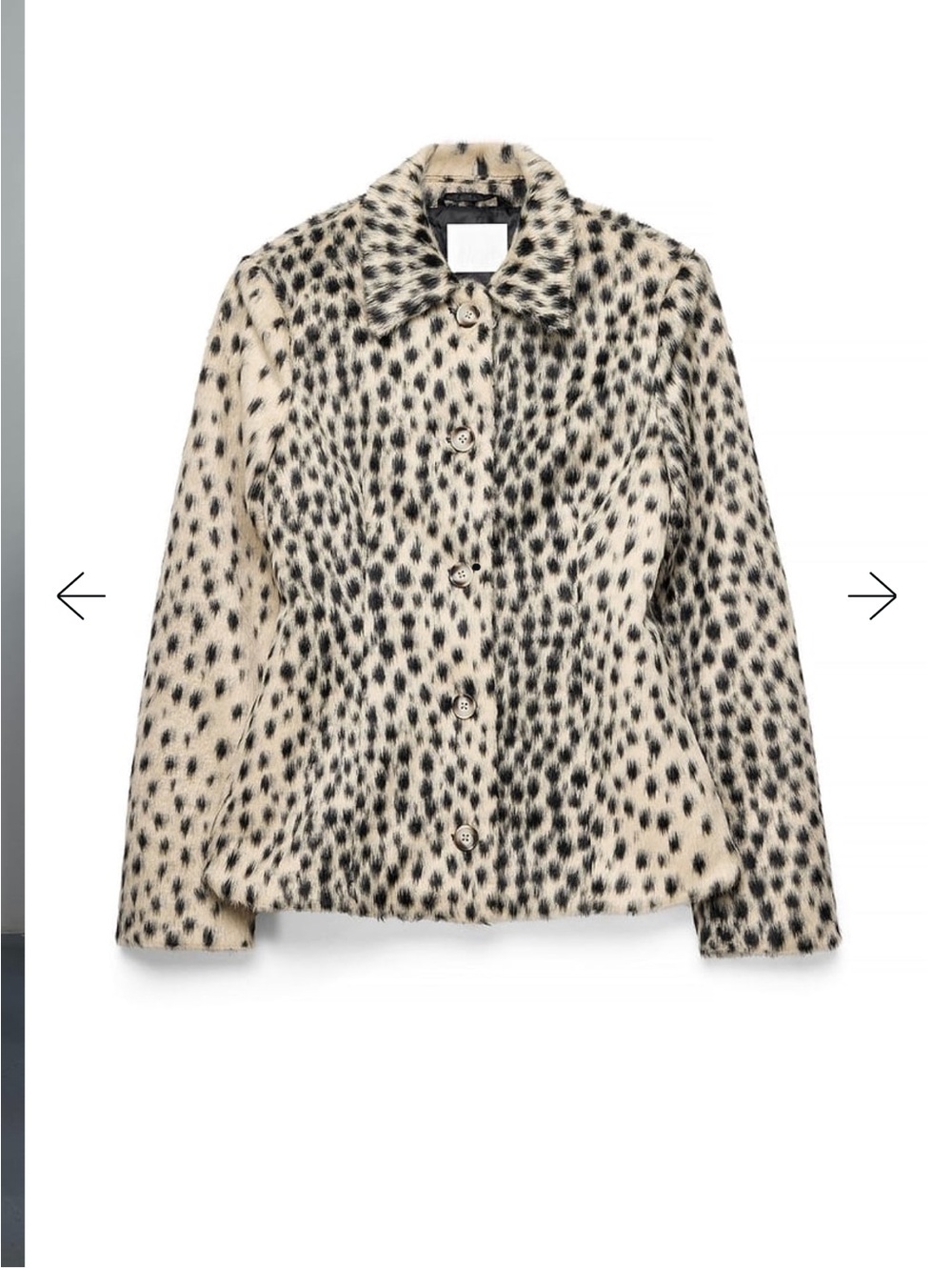 Faux Leopard-Print Button-Front Jacket - Cream/Black